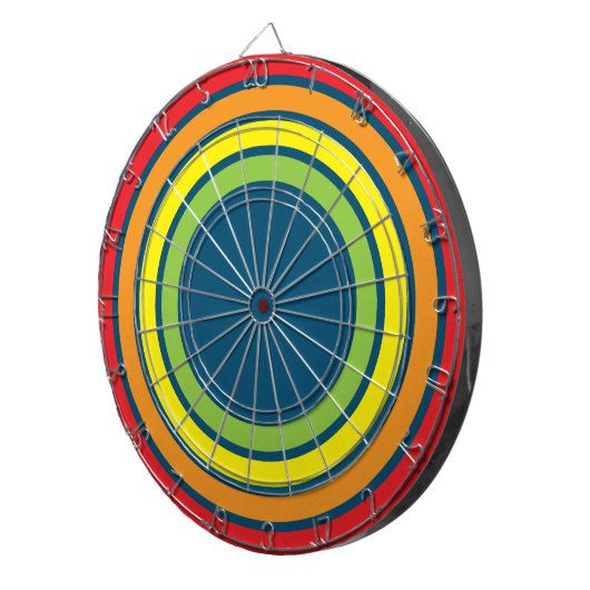retro regenboogdart board dartbord (Voorkant Rechts)