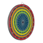 retro regenboogdart board dartbord (Voorkant Links)
