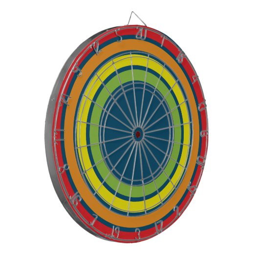 retro regenboogdart board dartbord (Voorkant Links)