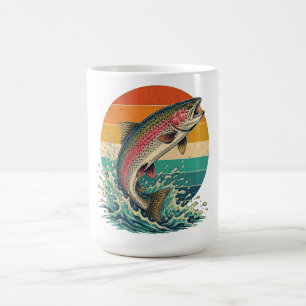 Retro Regenboogforel Zonsondergang Magische Mok