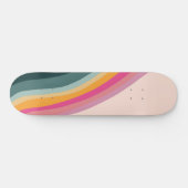 Retro regenbooggolf #1 #wall #art persoonlijk skateboard (Horizontaal)