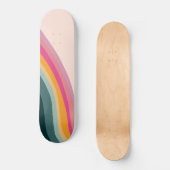 Retro regenbooggolf #1 #wall #art persoonlijk skateboard (Voorkant)