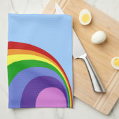 Retro regenbooghanddoek theedoek (Quarter Fold)