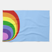 Retro regenbooghanddoek theedoek (Horizontaal)