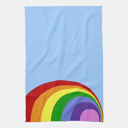 Retro regenbooghanddoek theedoek (Verticaal)