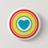 retro regenbooghart ronde button 5,7 cm (Voorkant)