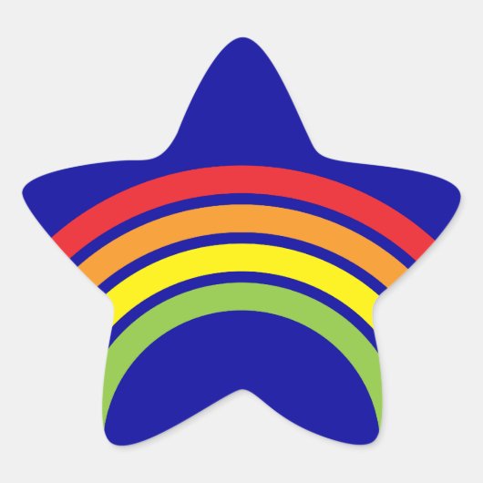 retro regenbooghart ster sticker (Voorkant)