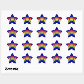 retro regenbooghart ster sticker (Vel)
