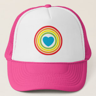 retro regenbooghart trucker pet