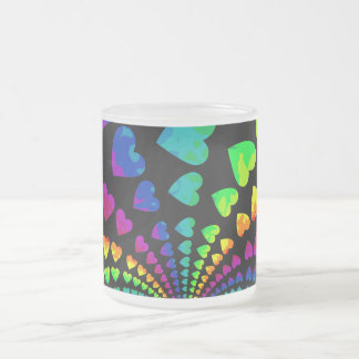 Retro regenboogharten matglas koffiemok