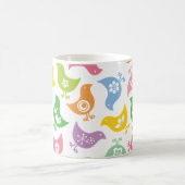 Retro regenboogkippen Fun Custom Gift Mok (Center)