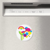 Retro regenboogmagneet (wit) magneet (Insitu (Vaatwasser))