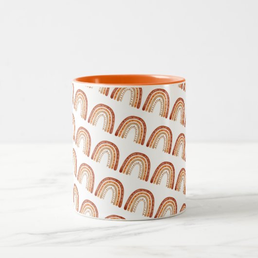 Retro-regenboogMok Tweekleurige Koffiemok (Center)
