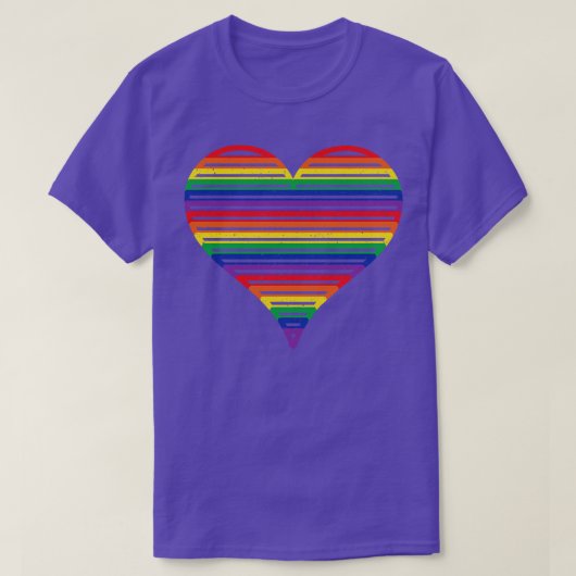 Retro  regenboogpride Heart T-shirt (Design voorkant)