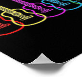 Retro  Regenboogspeler Oekulele Player Hawaiian Poster (Hoek)