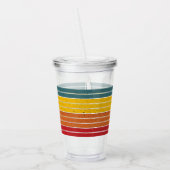 Retro  regenboogstrepen acryl drinkbeker (Links)