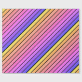 Retro  regenboogstrepen cadeaupapier (Vlak)