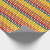 Retro  regenboogstrepen cadeaupapier (Hoek)