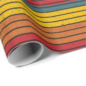 Retro  regenboogstrepen cadeaupapier (Rol Hoek)