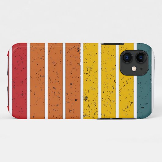 Retro  regenboogstrepen Case-Mate iPhone case (Achterkant (horizontaal))