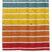 Retro  regenboogstrepen douchegordijn (Voorkant)