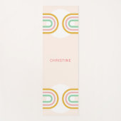 Retro Regenboogstrepen minimaal Yogamat (Voorkant)