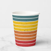 Retro regenboogstrepen papieren bekers (Achterkant)