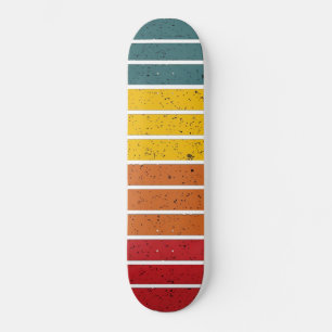 Retro  regenboogstrepen persoonlijk skateboard