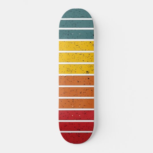 Retro  regenboogstrepen persoonlijk skateboard (Voorkant)