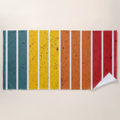 Retro  regenboogstrepen strandlaken (Voorkant)