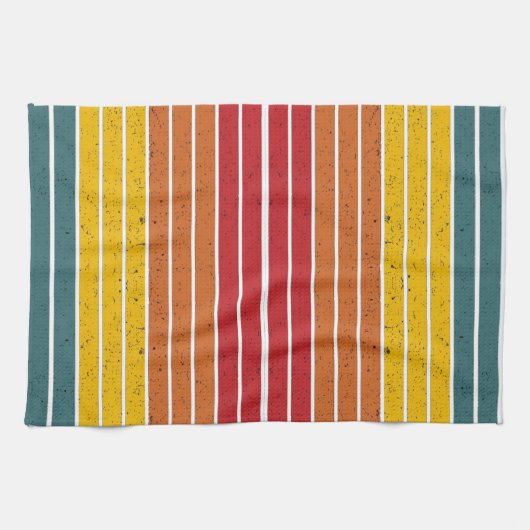 Retro  regenboogstrepen theedoek (Horizontaal)