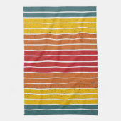 Retro  regenboogstrepen theedoek (Verticaal)