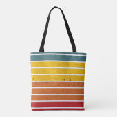 Retro  regenboogstrepen tote bag (Achterkant)
