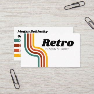 Retro regenboogstripe Visitekaartje