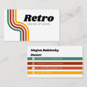 Retro regenboogstripe Visitekaartje (Voorkant / Achterkant)