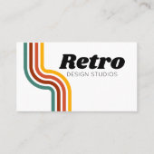 Retro regenboogstripe Visitekaartje (Voorkant)