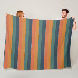 Retro-regenboogstripe vlootsdeken fleece deken