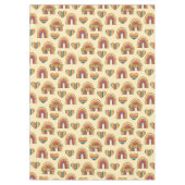 Retro regenboogtafelkleed 60s pastel tafel vreugde tafelkleed (Voorkant)
