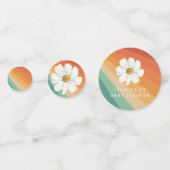 Retro Regenboogzeven stripes | Daisy Floral Confetti (Voorkanten)
