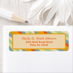 Retro  regenboogzonsondergang etiket