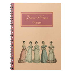 Retro Regency Dames Notitieboek voor Jane Austen F