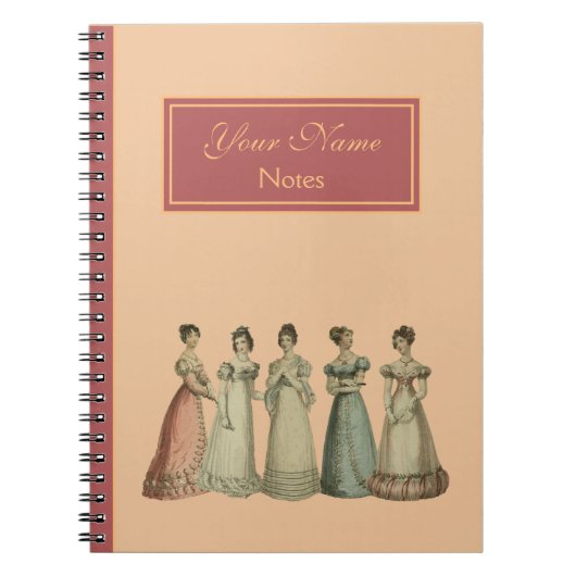 Retro Regency Ladies Notitieboek voor Jane Austen  (Voorkant)