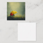 Retro regendruppels: eenvoudige vormen, speelse li notitiekaartje (Voorkant / Achterkant)