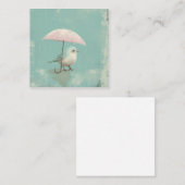 Retro regendruppels: eenvoudige vormen, speelse vo notitiekaartje (Voorkant / Achterkant)