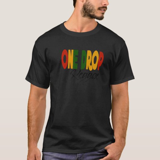 Retro Reggae Music One Drop Jamaica Roots & Cultur T-shirt (Voorkant)