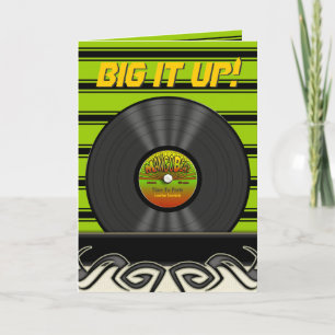 Retro Reggae Vinyl Record Gepersonaliseerde Kaarte Kaart