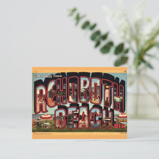 Retro Rehoboth Beach Briefkaart (Staand voorkant)