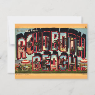Retro Rehoboth Beach Briefkaart