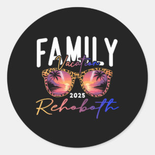 Retro Rehoboth Beach Delaware Zonnige Zomer Vakant Ronde Sticker