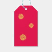 Retro Reindeer and Orange Slice Christmas Cadeaulabel (Achterkant)